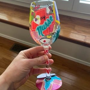Lolita “Love my nurse” wine glass